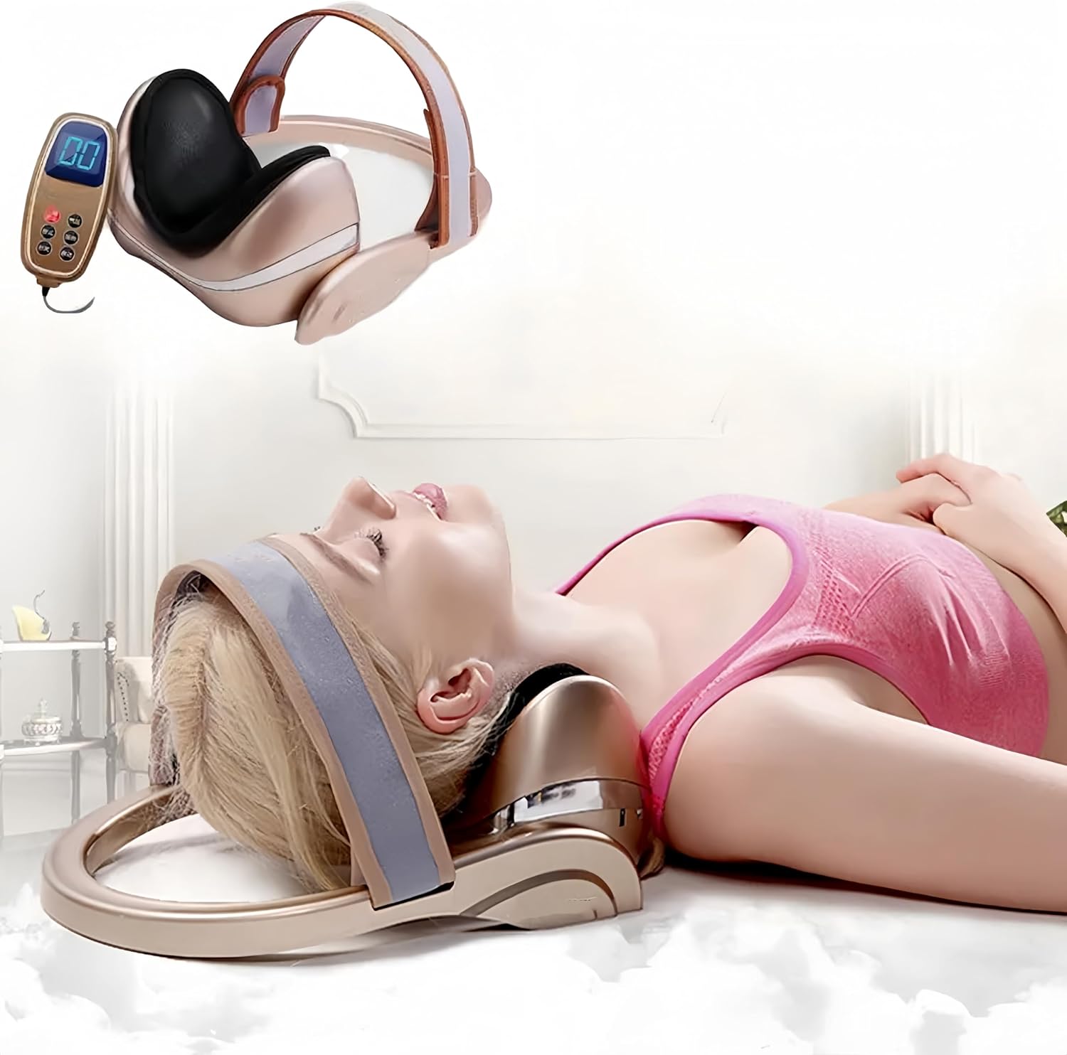 Multi-Functional Cervical Spine Massage Equipment,Fully Intelligent Controls to Exercise The Cervical Spine,Relief for Stiffness,Neck Exercising for Home,Relieves Neck Pain