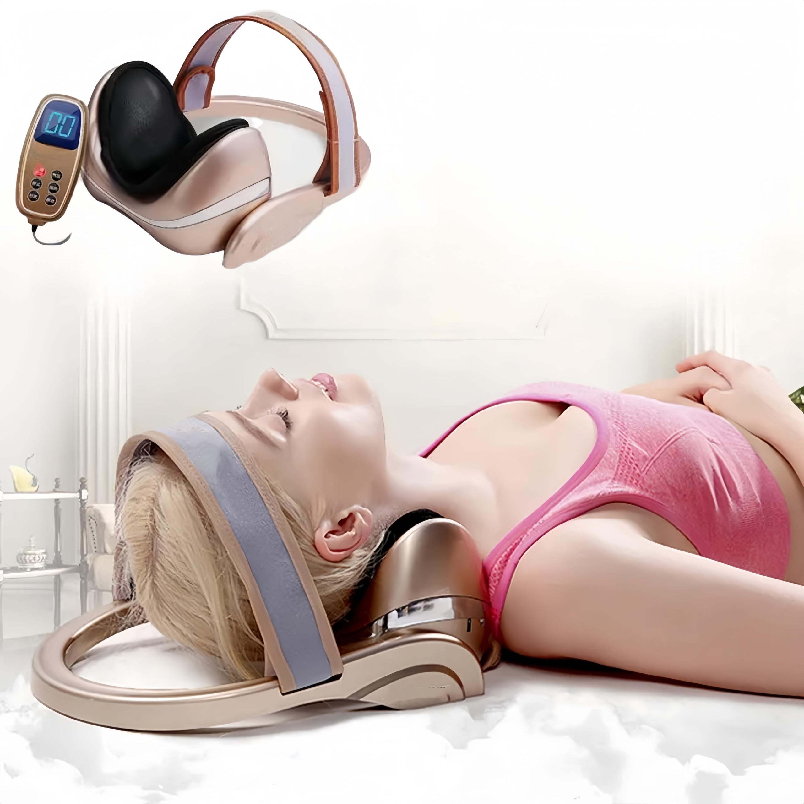 LLAGSAN Multi-Functional Cervical Spine Massage Equipment,Fully Intelligent Controls to Exercise The Cervical Spine,Relief for Stiffness,Neck