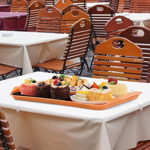 Miniatura 7 de Colord - Paquete de 4 bandejas para servir comida rápida, bandeja de plástico para comer, 16.73 x 11.81 pulgadas