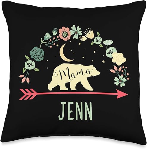 Mama Bear Jenn Name Gifts Jenn Name Gift - Almohada personalizada para decoración del hogar, 16.0 x 16.0in, multicolor disponible en Yaxa Colombia