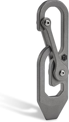 KeyUnity Herramienta de llavero de mosquetón de titanio, 3 funciones en 1 multiherramienta para transporte diario (KU04)