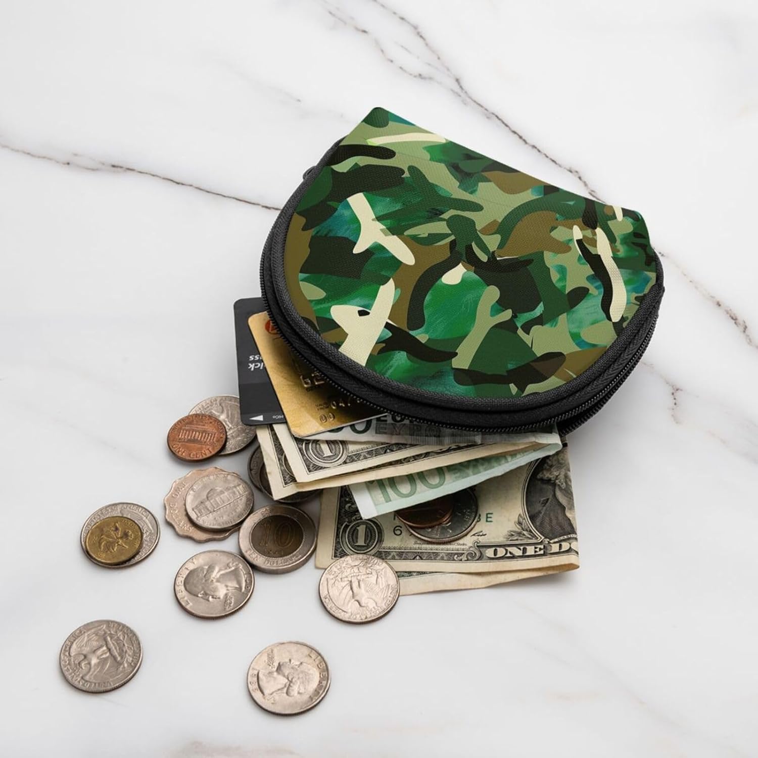 Abstract Camouflage Printed Coin Purse Cute Mini Pouch Change Wallet Zipper Coin Pouch for Women