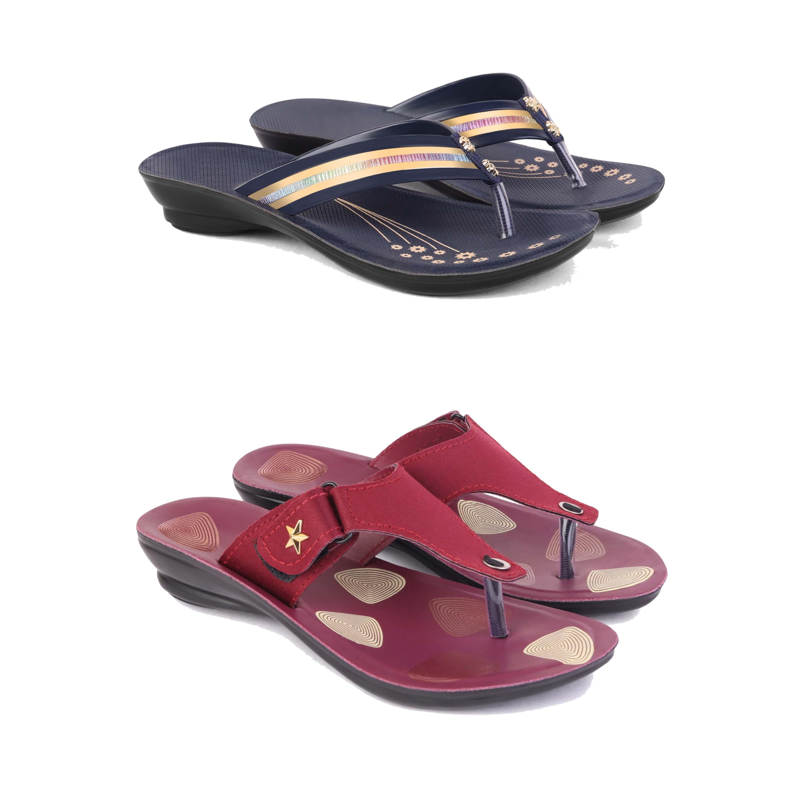 Women's Sandals | Lightweight Wear| Stylish & Easy to Wear For Women'S GRP-SAN-(2-COMBO)-1957-1974