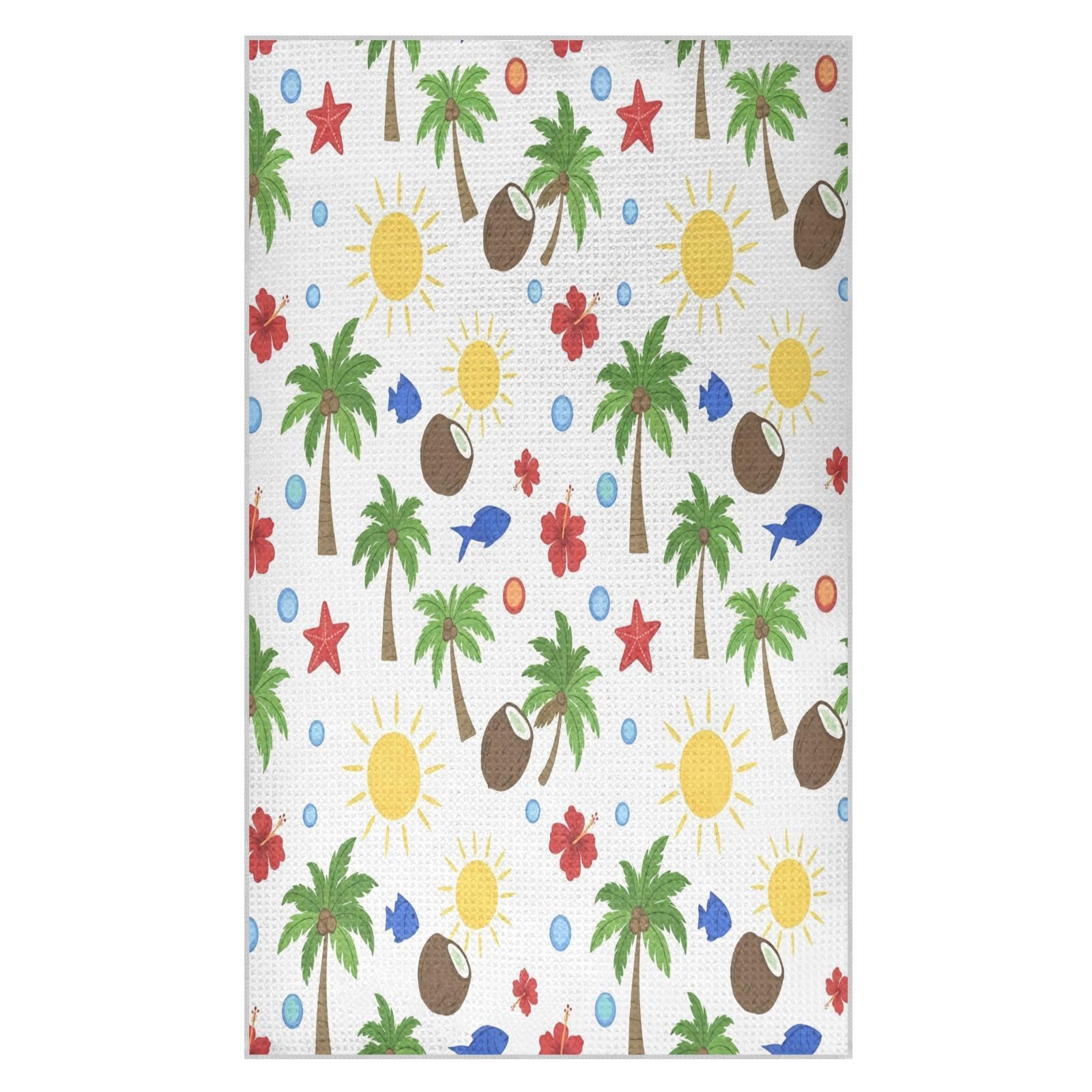 BURSTDDY Coconut Tree Kitchen Towels,Absorbent Dish Towels 1 Pack