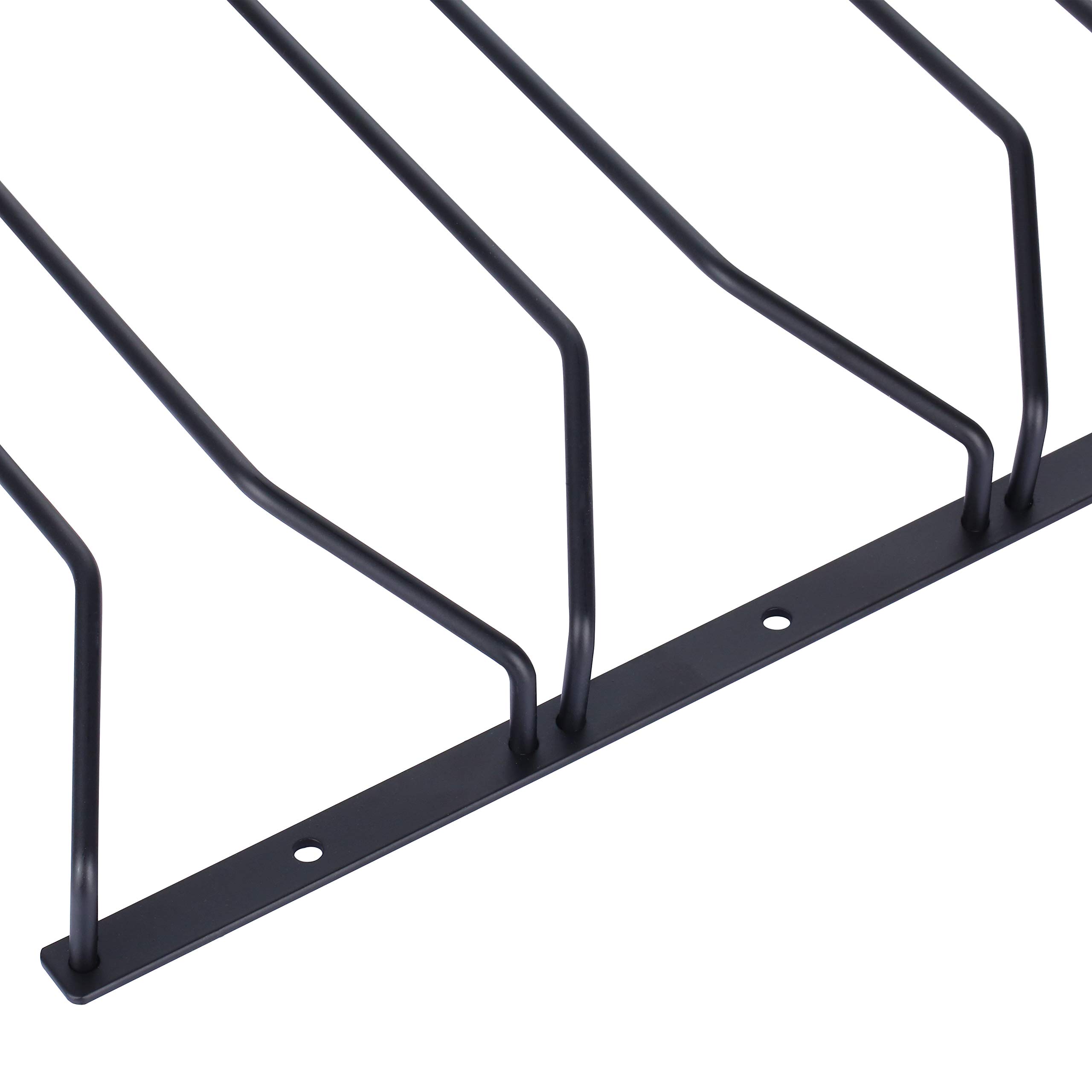 Soporte para copas de vino, soporte para copas de pie, armario de vino, con tornillos, 27 cm, 3 filas, color negro