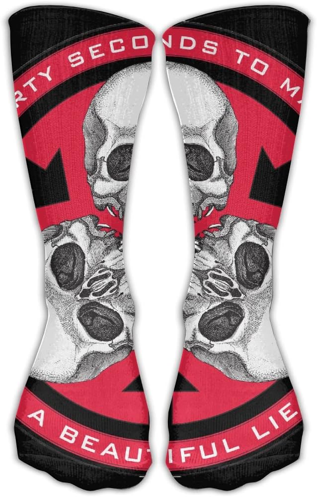 Thirty-Seconds-To-Mars Compression Sports Socks Classics Knee High Sock Graphic Athletic Sock