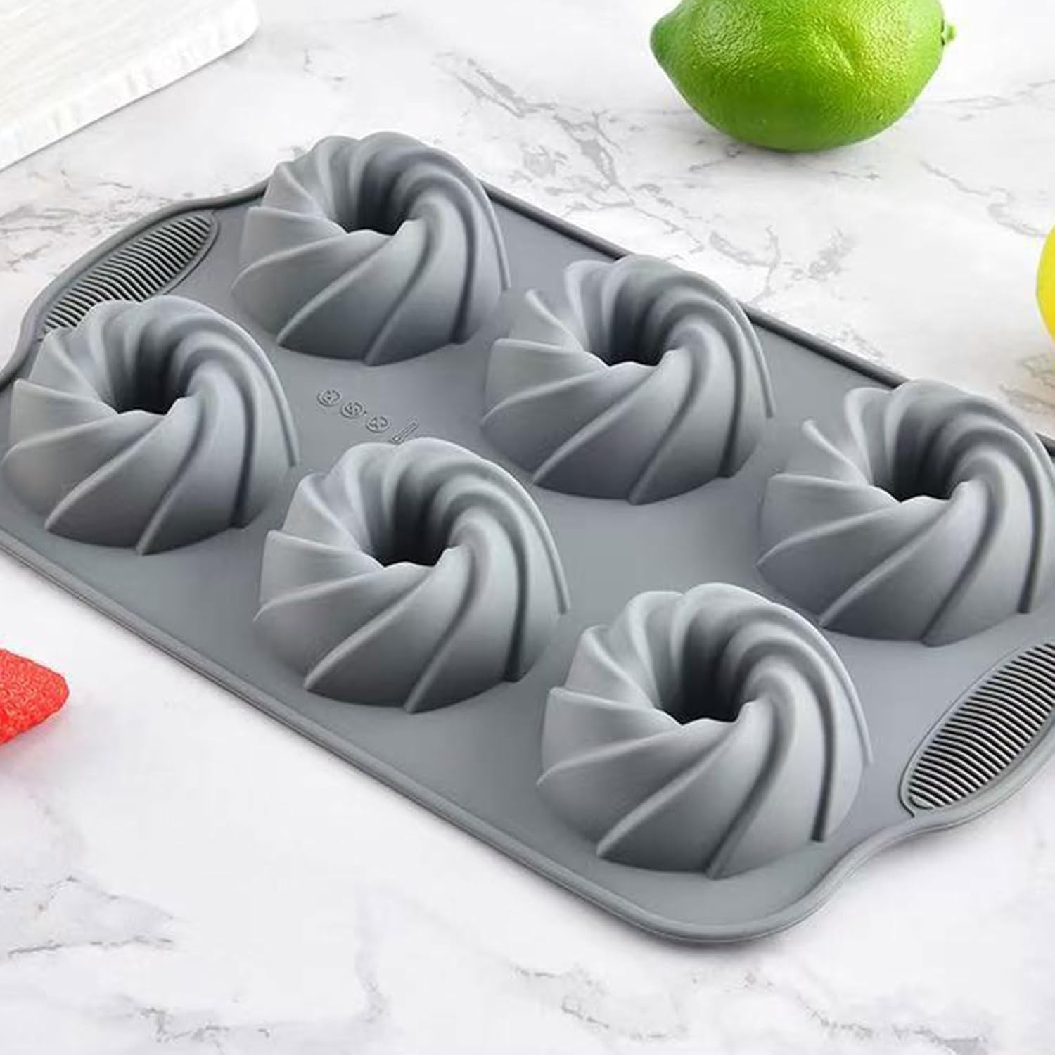 Dishwasher Safe Silicone with 6 Cavities for Small Fluted Tube Cakes Soaps Chocolate Toasts Making Multipurpose Use Microwave Safe