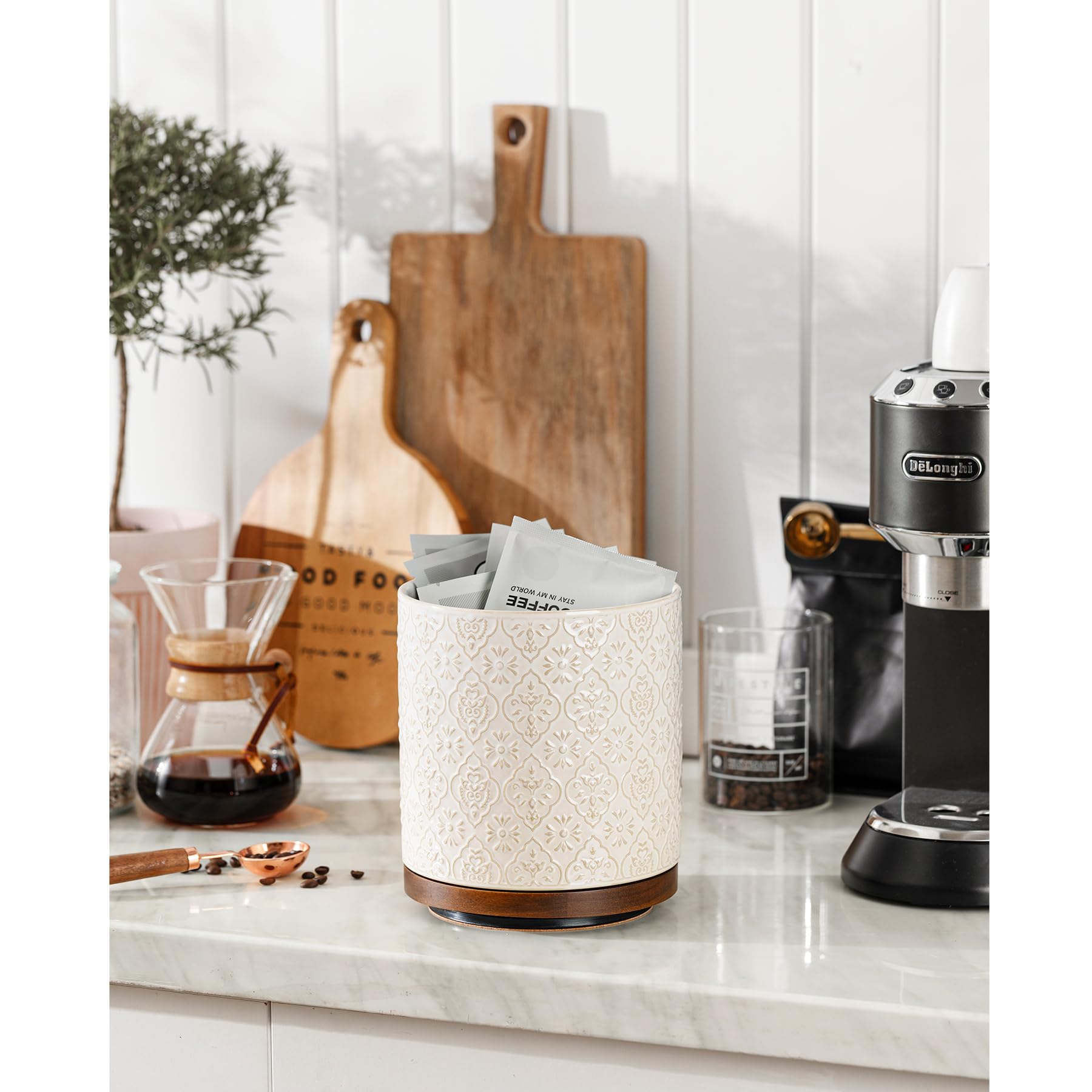 Rotating Utensil Holder - Ceramic Kitchen Organizer -2