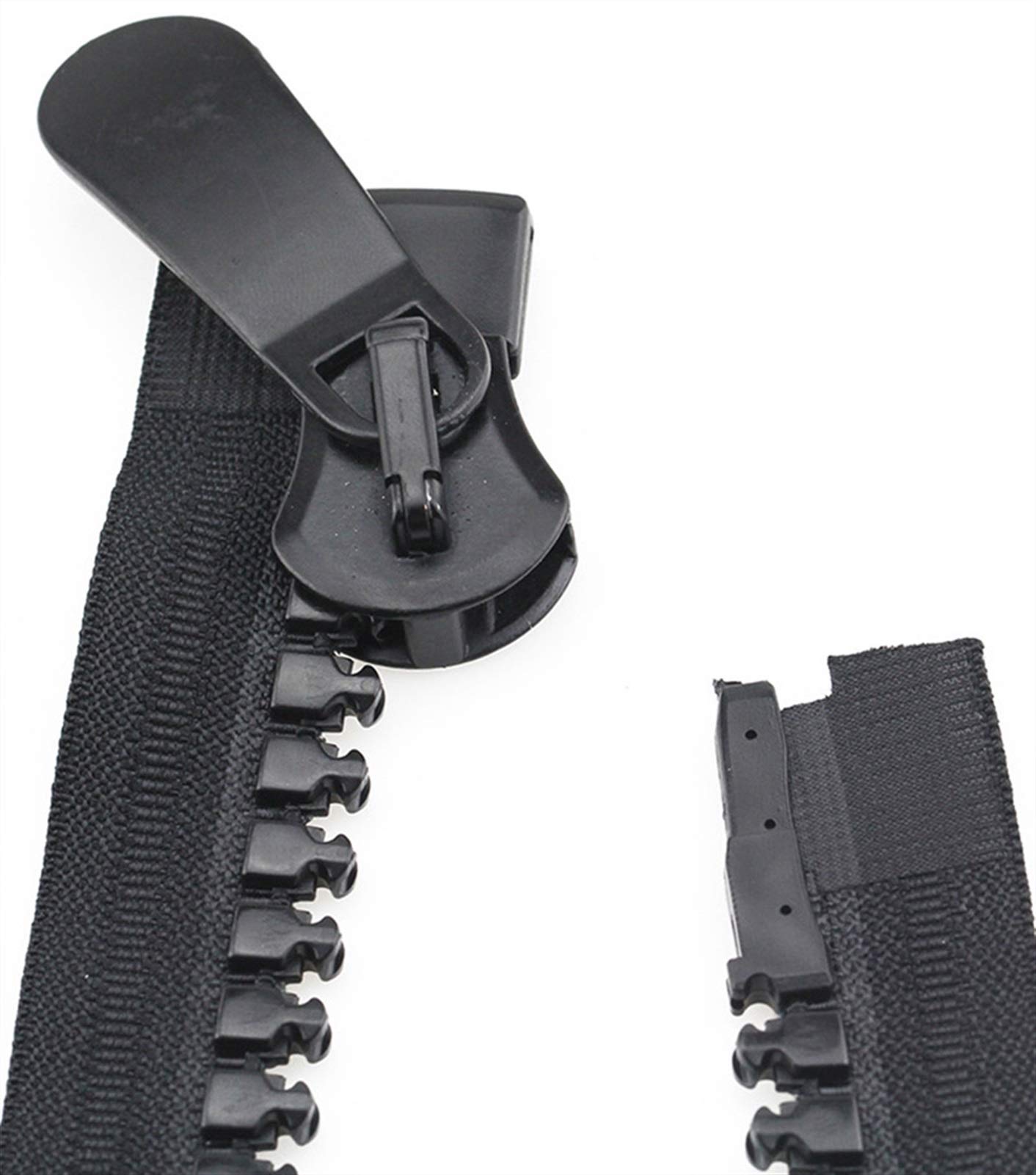Cremallera,cremalleras 1pc 70-150cm 20# Cremallera de Resina, para Chaqueta Tienda de Bricolaje Cremalleras de Dientes Gruesos, Cremallera de Bloqueo Automático de Extremo Abierto Grande Negra, Acceso