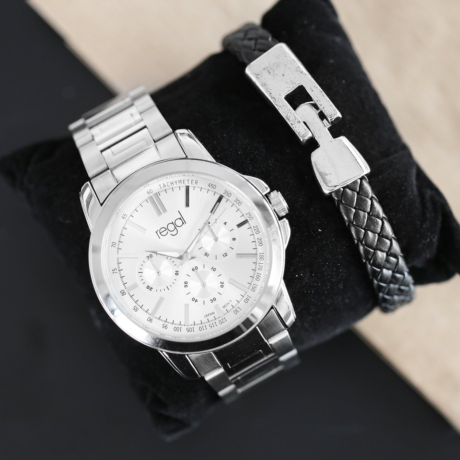 Regal - Edestahl Armbanduhr mit Muttertagsgeschenkset - Silber - für Herren
