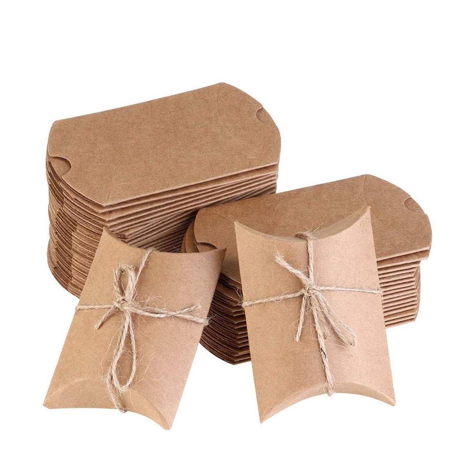 Boite Cadeau Kraft 100 Boîtes Vintage D'oreiller Papier Kraft, Boîte De Faveur De Mariage Boite Boite Cadeau Kraft 100 Boîtes Vintage D'oreiller Papier Kraft, Boîte De Faveur De Mariage Boite