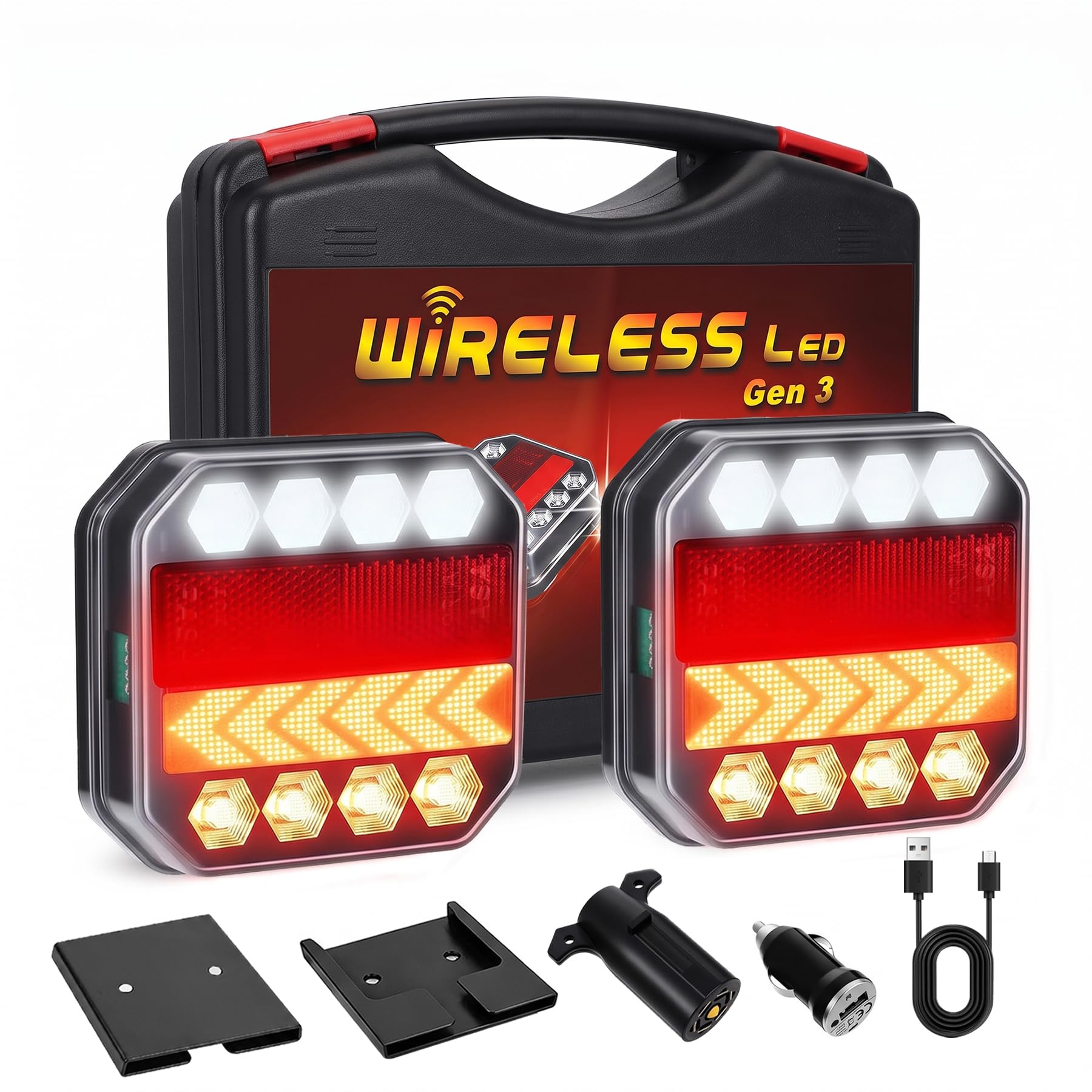 View 1 of [Missing parts] US-VIVIV Wireless Magnetic Trailer Light Kit