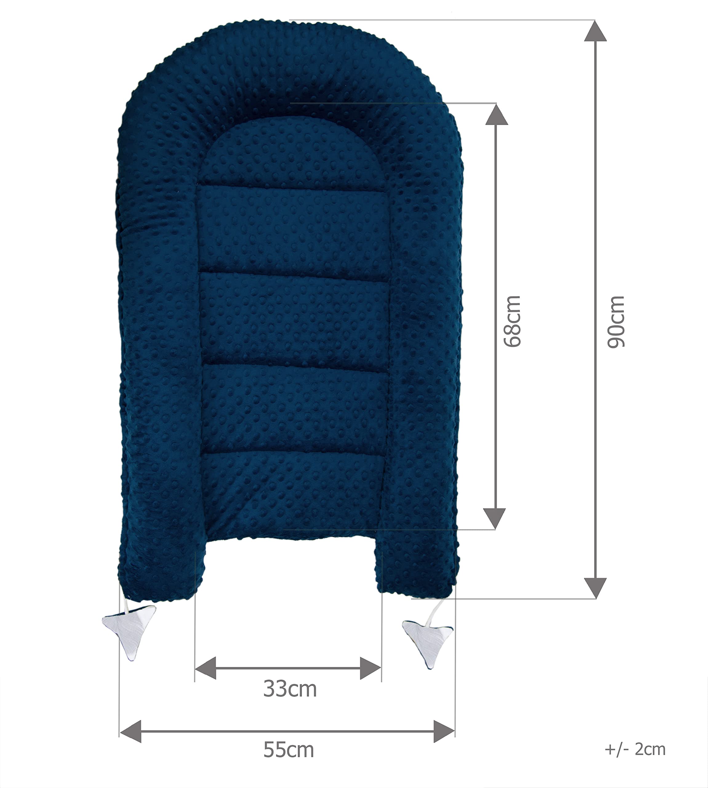 PIMKO Riduttore Lettino Neonato Riduttore Culla 55 x 90 cm (treno blu)