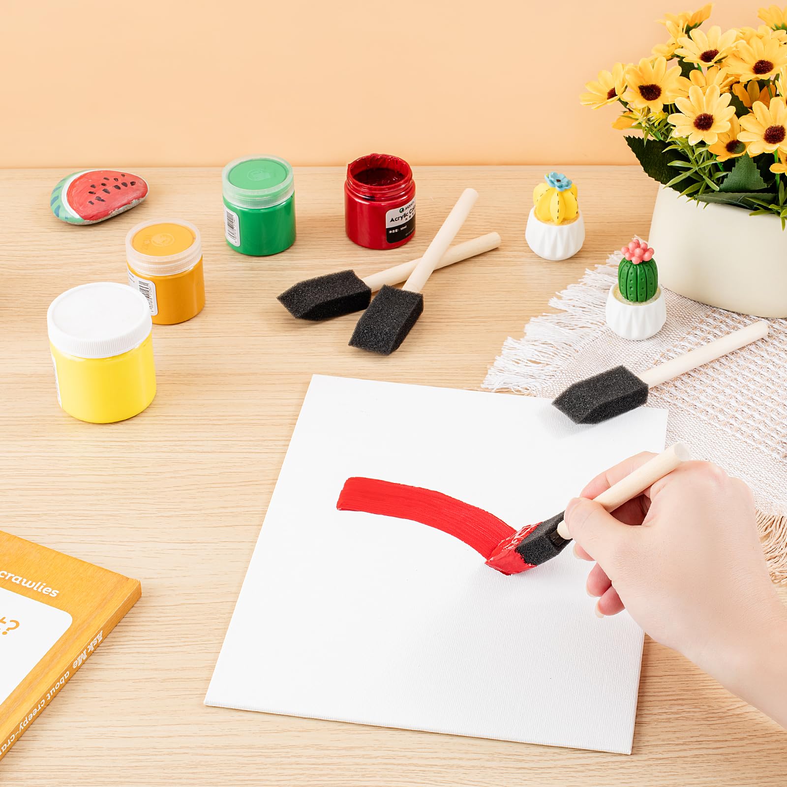 Pincel De Esponja PEOVLVN 10 Pinceles De Espuma Para Pintura, De