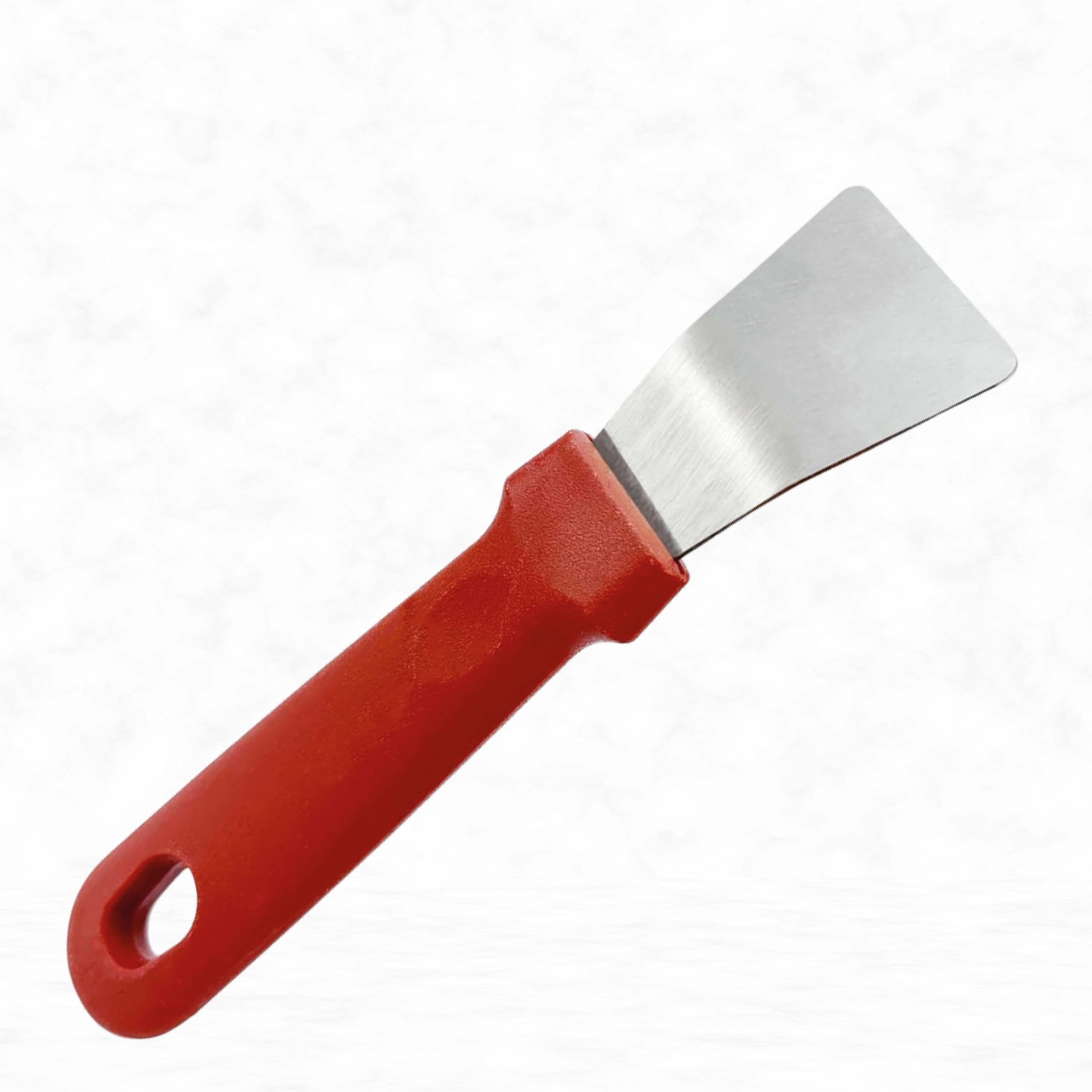 Cleaning Scraper, 2PCS Stainless Steel Scrapers Tool None-Scratches Kitchen Scraper for Stoves Microwave Ovens Induction Hob (Red)