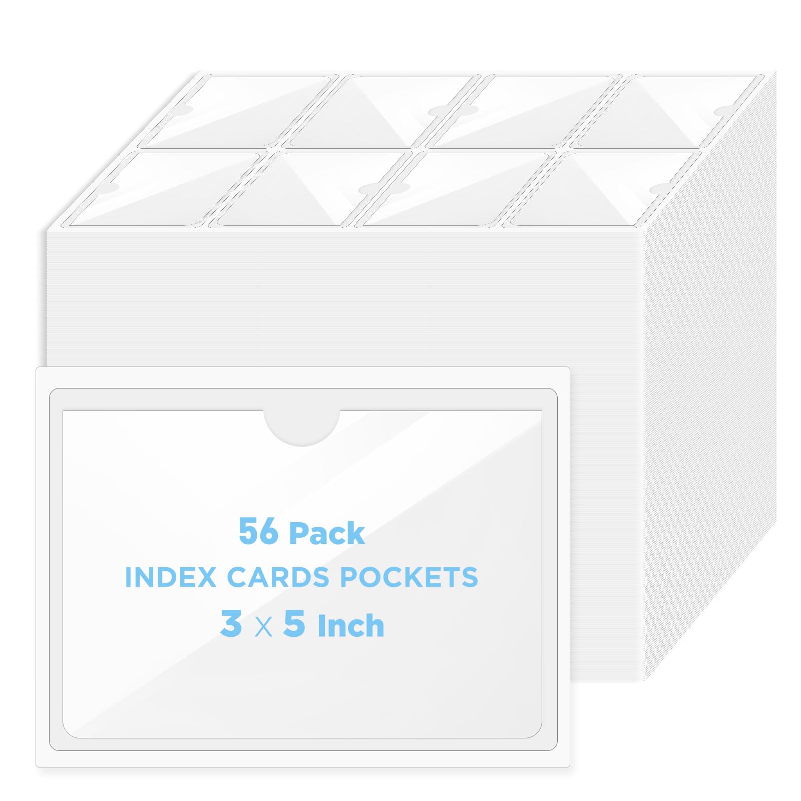 clear index card sleeves Organize and Protect with Clear Adhesive Index Card Pockets, 3" x 5" Self-Adhesive Plastic Sleeves for Storage Bin, Library Card, and Labeling