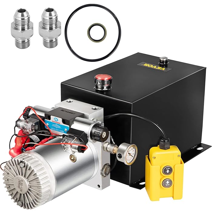 Buy VEVOR Hydraulic Power Unit 12 Volt Dump Trailer Hydraulic Pump