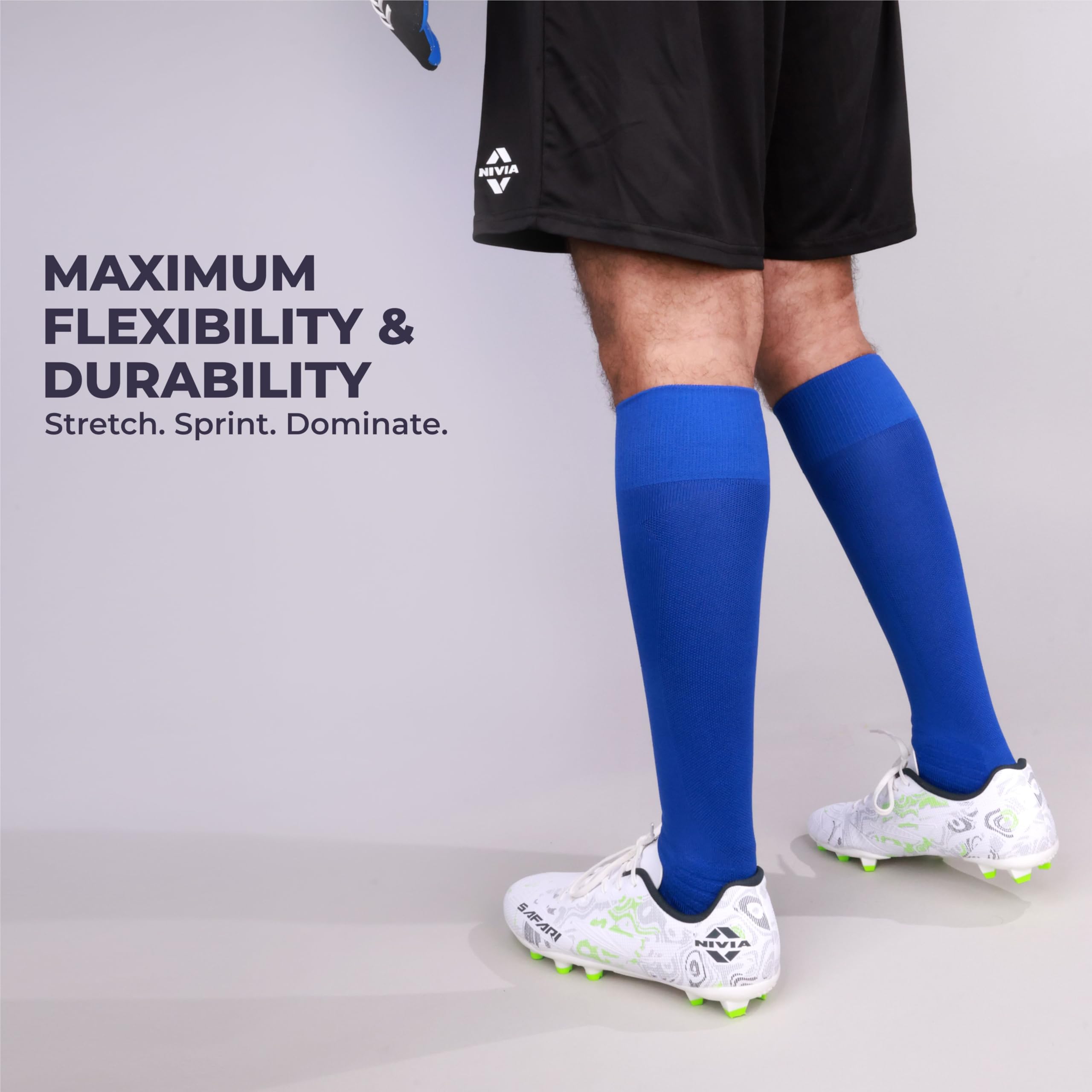 Nivia Ashtang 2.0 Football Stockings, Soccer Stockings, Stockings for Men (Blue, Small) 3