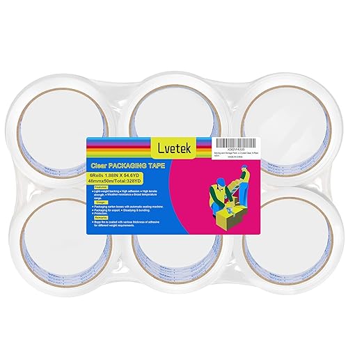 Lvetek Cinta de embalaje resistente 188 pulgadas x 546 yardas diseñada para embalar enviar y enviar por correo sellado fuerte en todos los tipos de