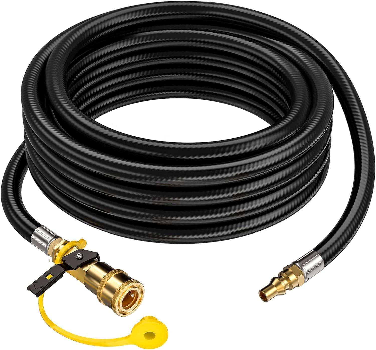 GasXpert 20 FT Quick Connect Propane Hose for RV to Grill, RV Propane Quick Connect Hose, Quick Disconnect Propane Hose Extension with 1/4"Safety Shutoff Valve for Grills, Griddles, Stove, Heater