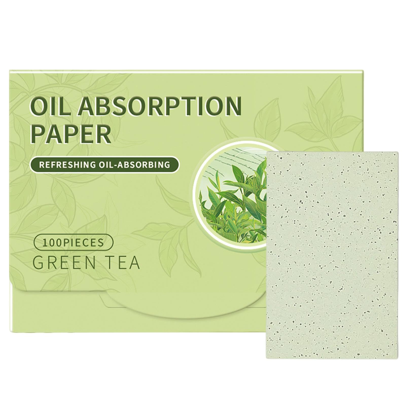 Natural Oil Control Film - 100 Soft Makeup Blotting Paper Oil Blotting Sheets | Green Tea Oil-Absorbing Paper | Oil Blotting Paper Oil Control Film for Makeup Beginners Beauty Lovers