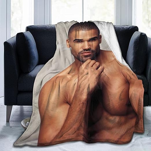 Shemar Moore Soft and Comfortable Warm Fleece Blanket for Sofa,Office Bed car Camp Couch Cozy Plush Throw Blankets Beach Blankets (Black, 50