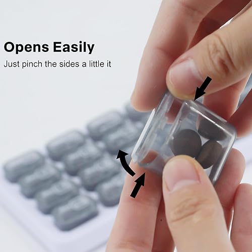 Miniatura 9 de Pastillero mensual, pastillero de viaje grande para 31 días, pastillero diario, contenedor para vitaminas, medicinas, suplementos, aceite de