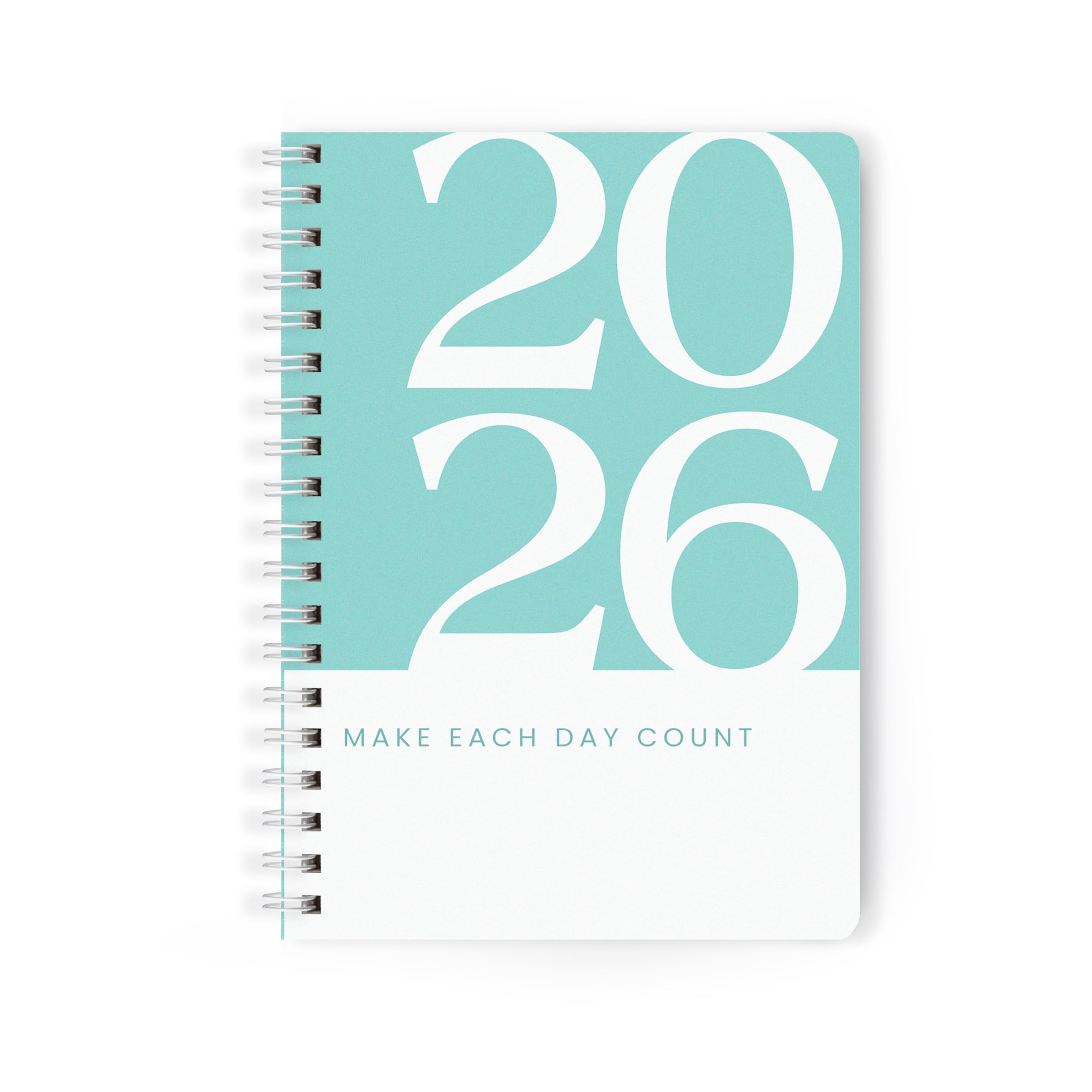 Papboo Agenda 2025 A5, pratica, copertina rigida, con calendario, facile da trasportare, con spirale bianca, 80 g/m², a righe, 188 pagine, diario, regalo (Tiffany)