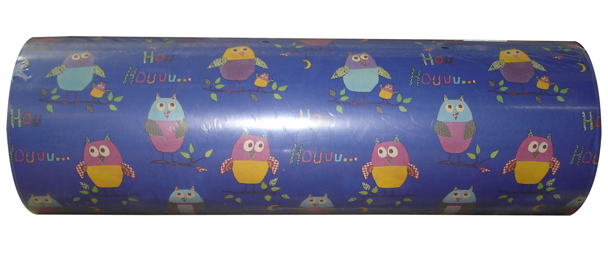 Woerner Geschenkpapier Eulen Hibou blau Rolle 250m x 50cm