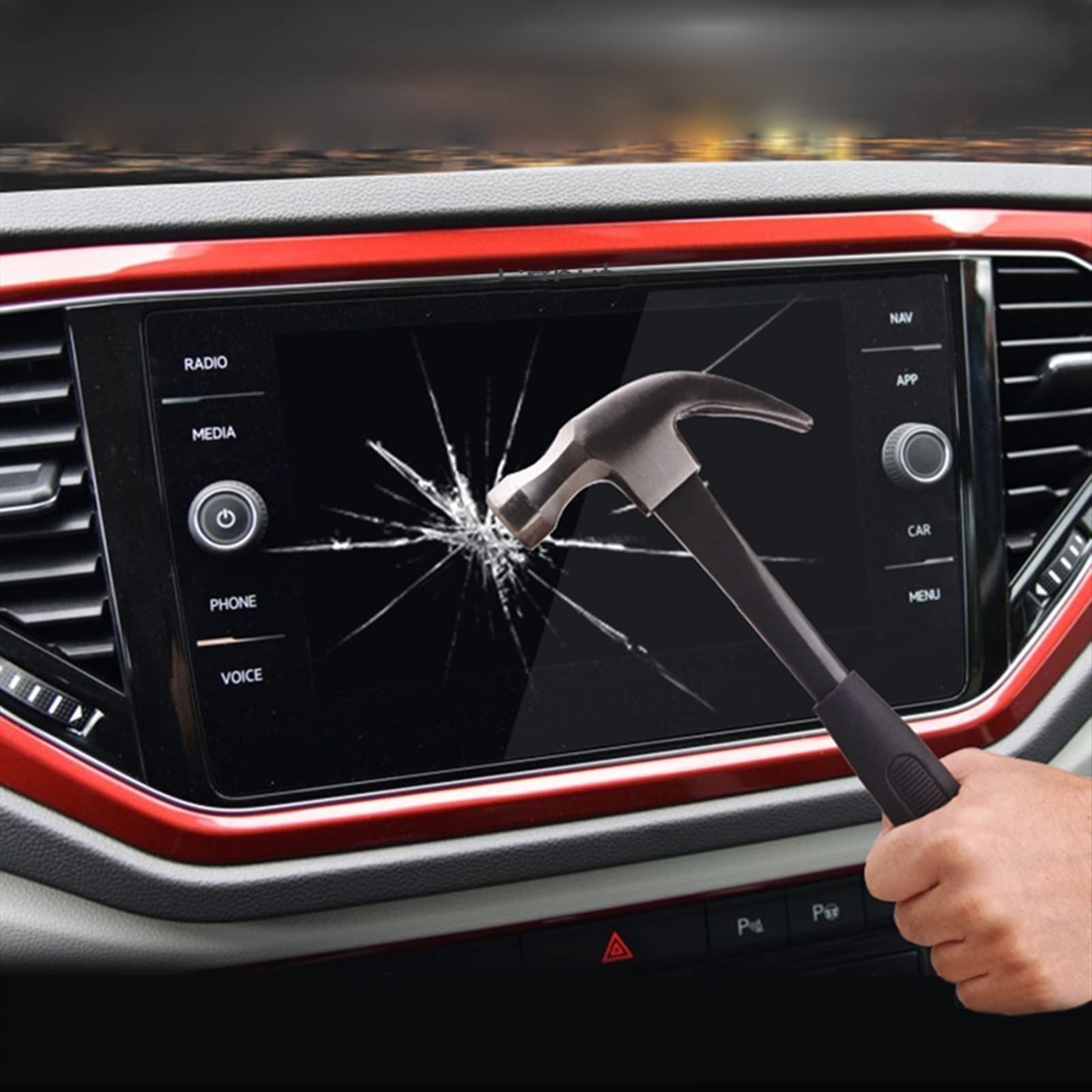 ZAPORA Bello Durevole Pellicola in Vetro Temperato per VW Tiguan Protezione per Schermo GPS per Auto Navigazione Dvd Stereo Radio Tablet Pad Ebook Reader