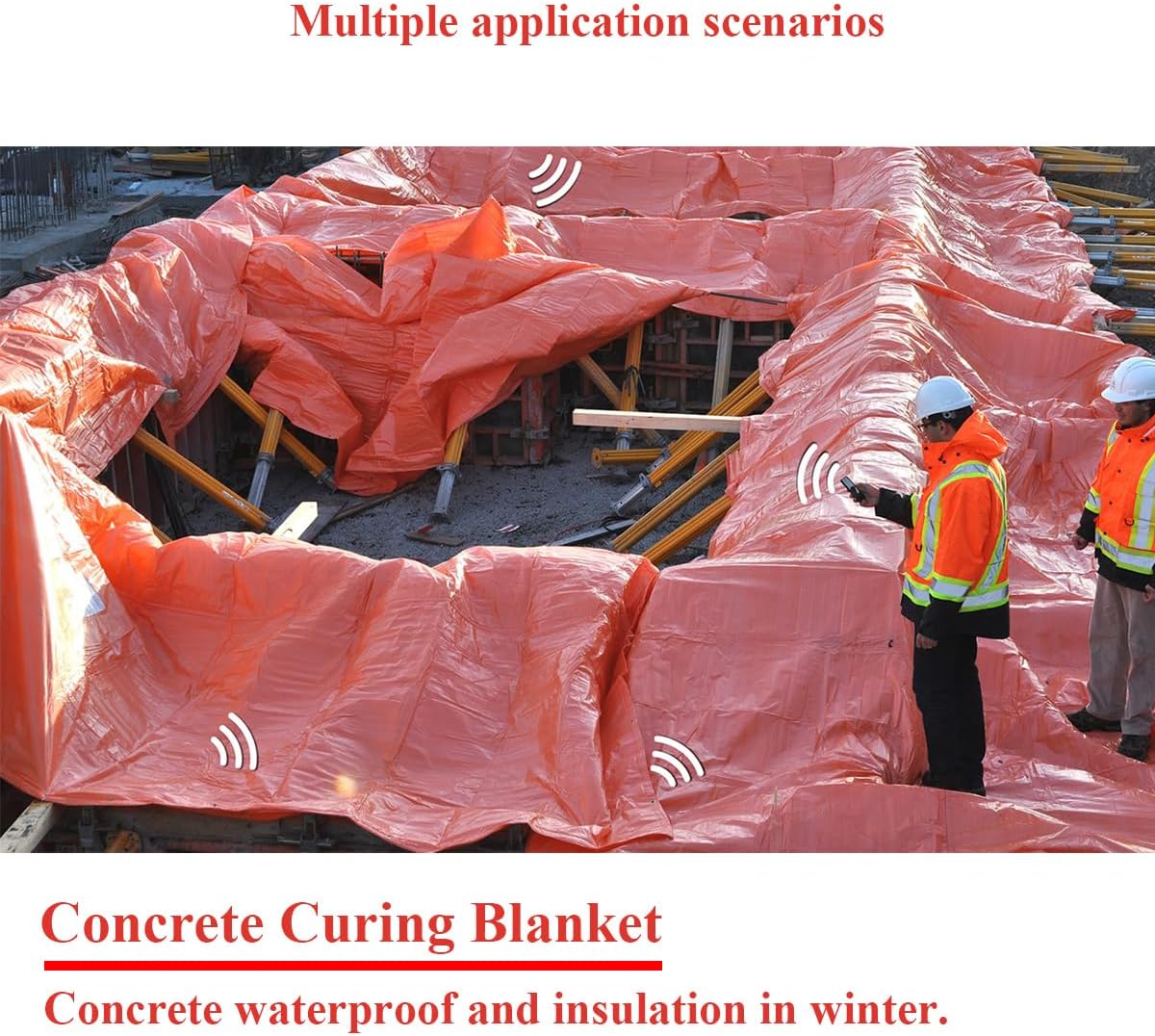 Concrete Curing Blanket Waterproof Tarps,6' x 12'