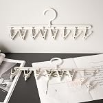 YOUOWO Drying Hanger with 16Pcs Detachable Clips (2 Pack Gray) | Space-saving,Windproof,For Sock Bras Underwear Laundry Towels Gloves