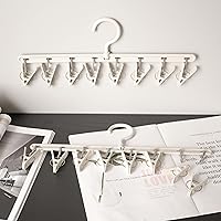 Vista 3 de Percha de ropa con 8 clips, percheros de secado de ropa resistente al viento para secar calcetines, brasieres, ropa interior, ropa de bebé