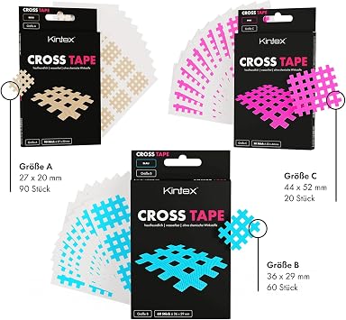Kintex Cross Tape Gitterpflaster - 60 Stück - Blau - 36 x 29 mm