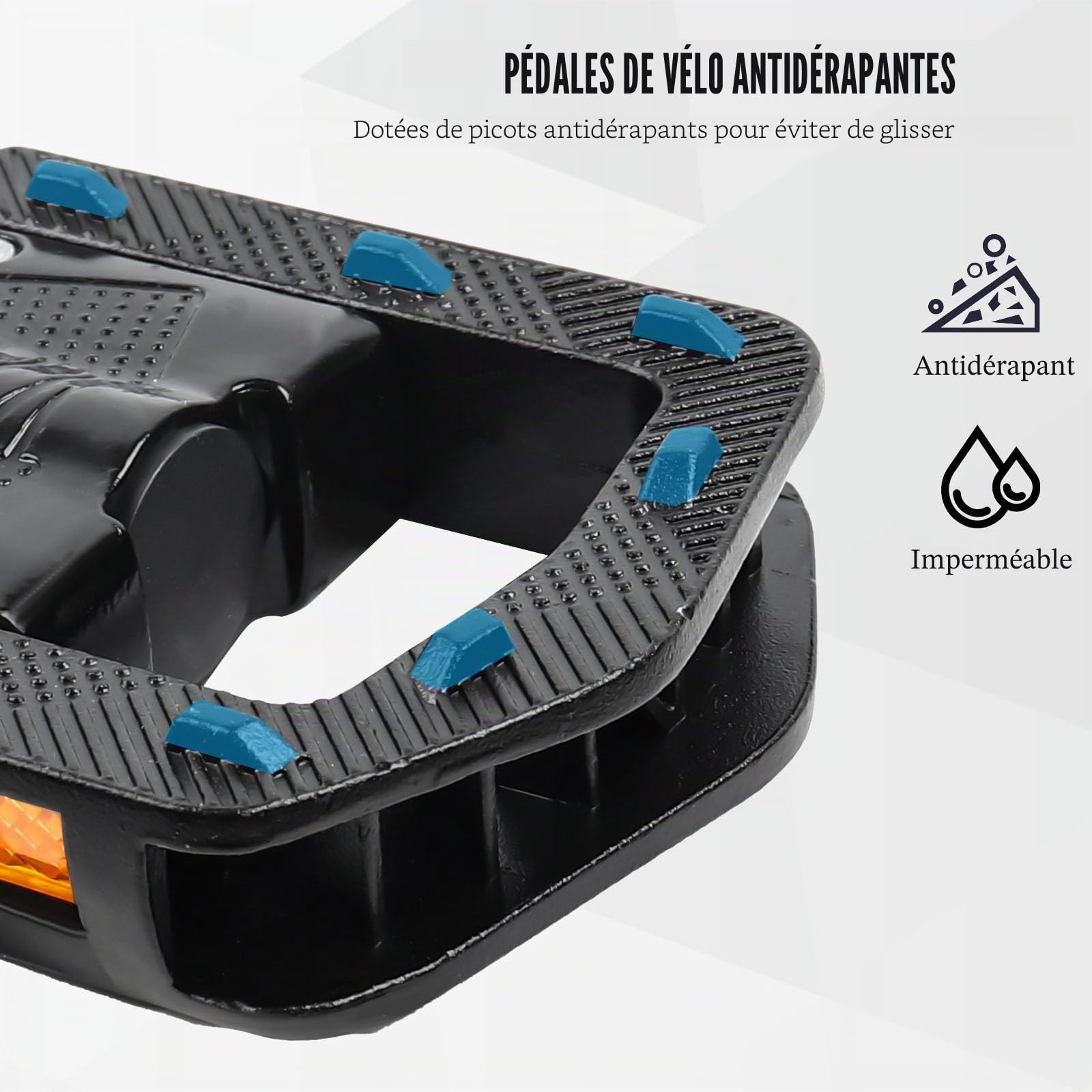 Pédales de vélo pliables en aluminium CNC 9/16 pouces avec réflecteurs, antidérapantes, étanches, large plateforme pour vélo électrique, VTT, vélo de ville