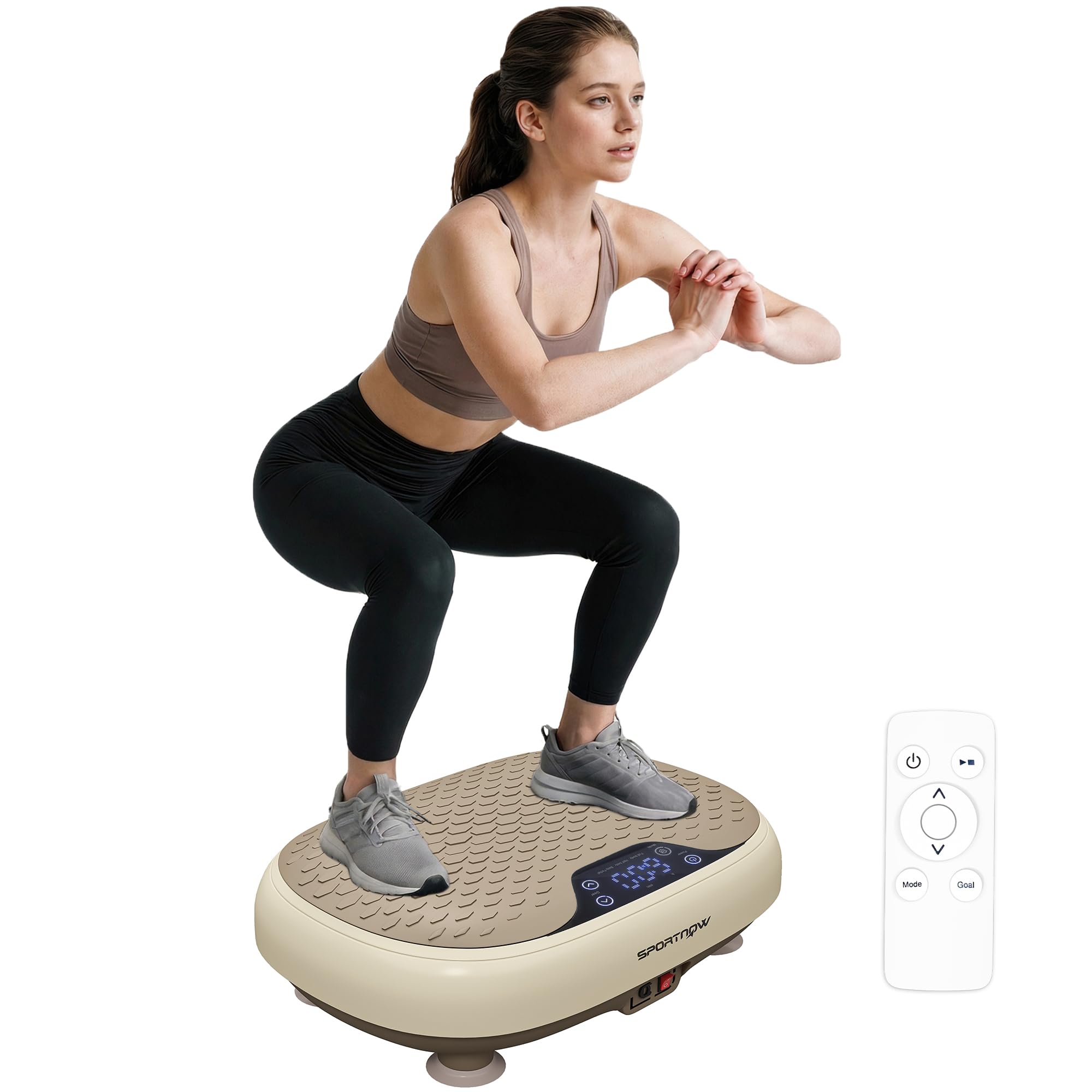 SPORTNOW Plataforma Vibratoria, 20 Velocidades, 3 Programas, Plataforma Vibración Muscular 150W con Pantalla LED, Mando a Distancia, Máquina para Hacer Ejercicio en Casa, Adelgazar, Drenaje Linfático