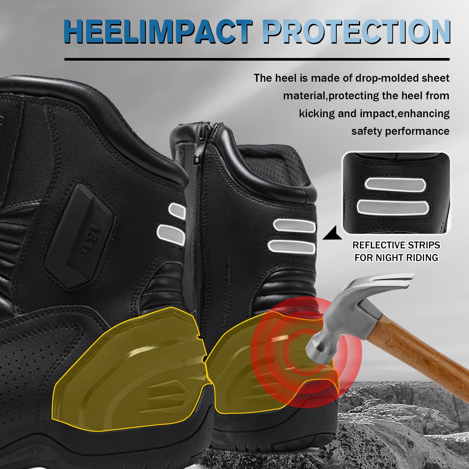 Chaussures De Moto Pour Homme Et Femme, Bottes De Souliers Motard En Cuir Respirant Avec Maintien De La Cheville, Semelles Antidérapantes Hydrofuges