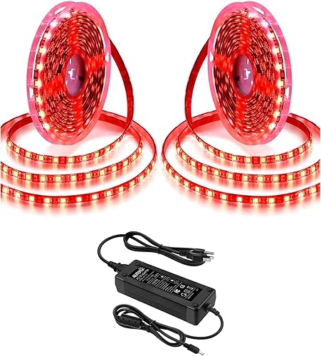 Miniatura 1 de ALITOVE Tira de luz LED flexible 5050 SMD roja de 328 pies 600 LED impermeable IP65 CC 12 V para el hogar jardín área comercial iluminación con