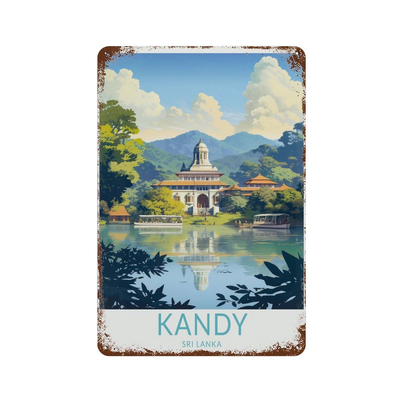 xiaoxiaoshen Kandy Sri Lanka Travel Colombo Siri Decor, Birthday G (3) Wall Decor Art Metal Tin Poster Modern Home Decor Art Home Bar Shop Decorations Vintage Sign 30x20cm