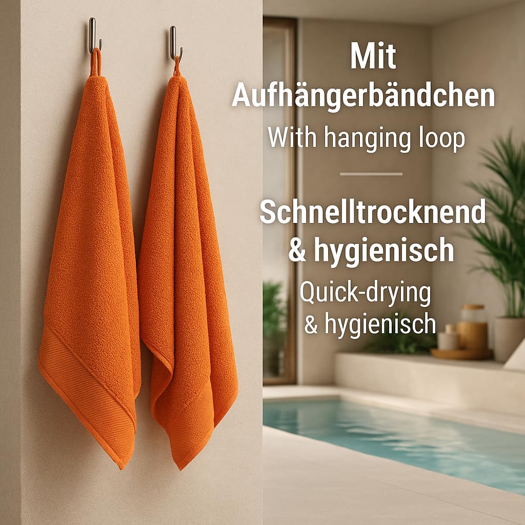 Betz Premium Juego de 2 Piezas de Toallas de Sauna 100% algodón XXL Toalla de baño 70x200 cm - Naranja