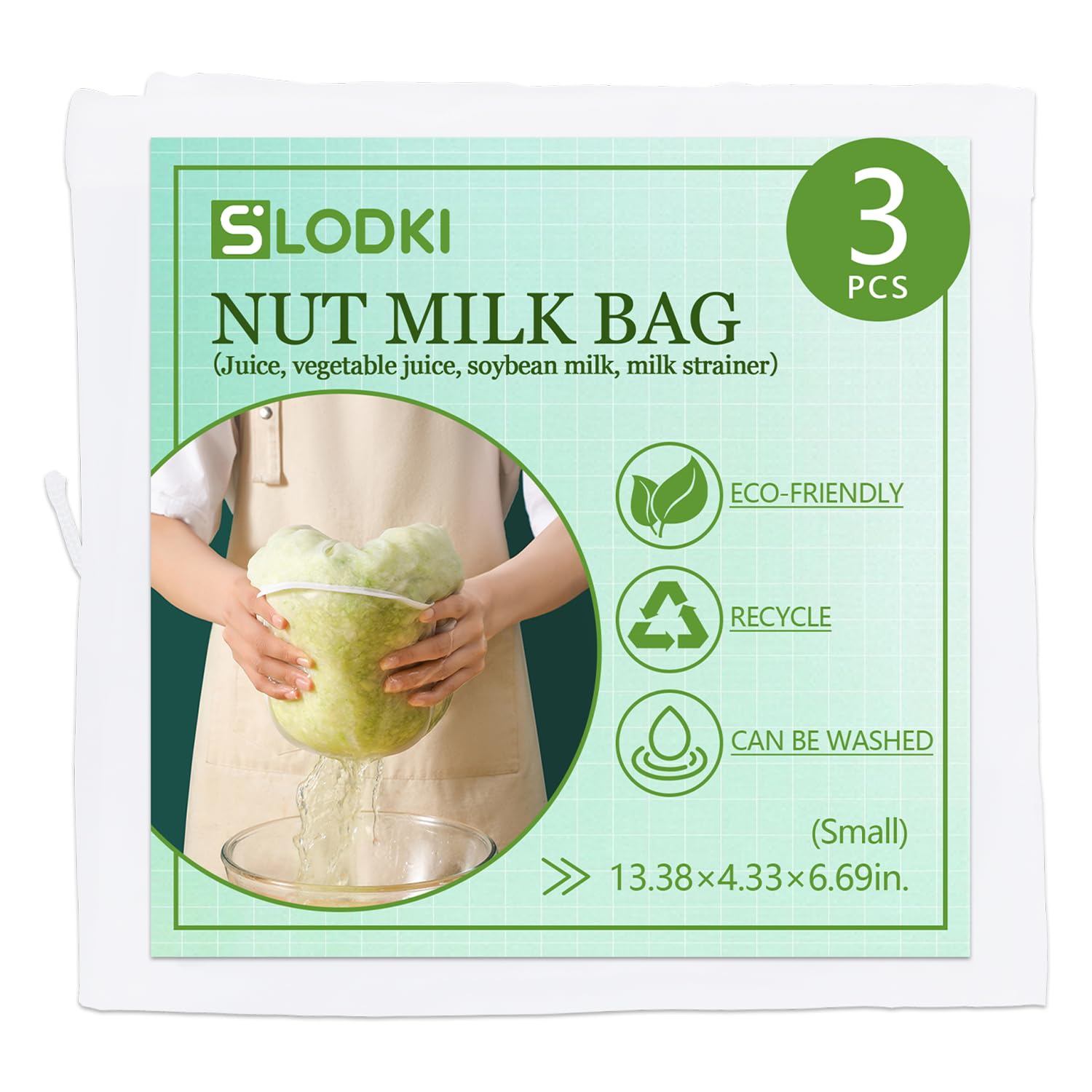 Cheese Cloth Bag For Straining, Nut Milk Bag - Reusable Straining Bags For Nut Milk, Soy Milk, Dumpling Fillings, And More (3, S) (3, S)