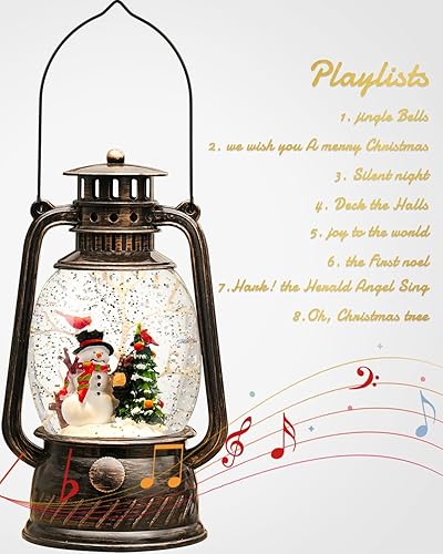 Miniatura 2 de Globos de nieve para decoración navideña globos de nieve musicales de Navidad con temporizador de 6 horas, muñeco de nieve, cardenal, árbol de