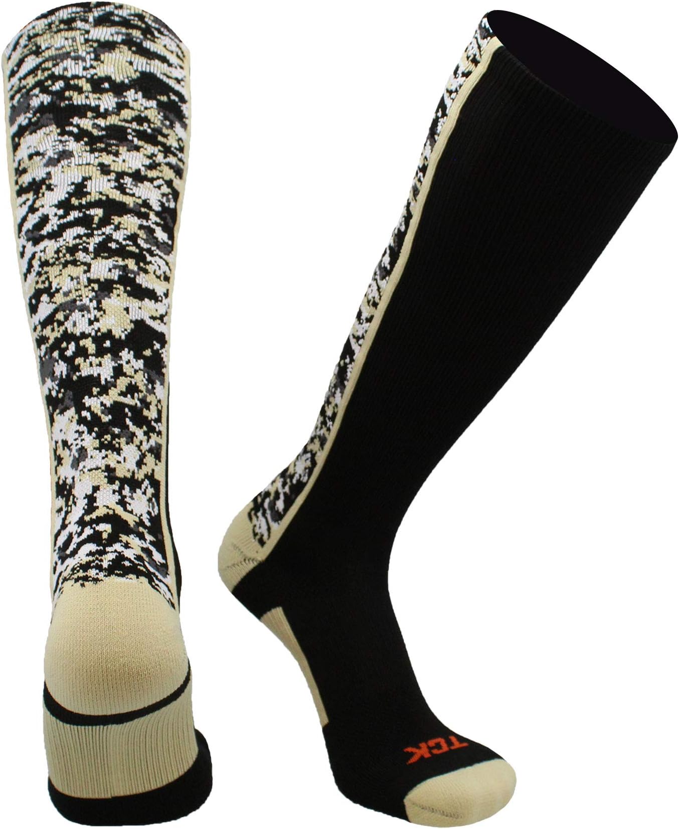 (Small, Black/Vegas Gold) - Sports Elite Digital Camo Over The Calf Performance Socks