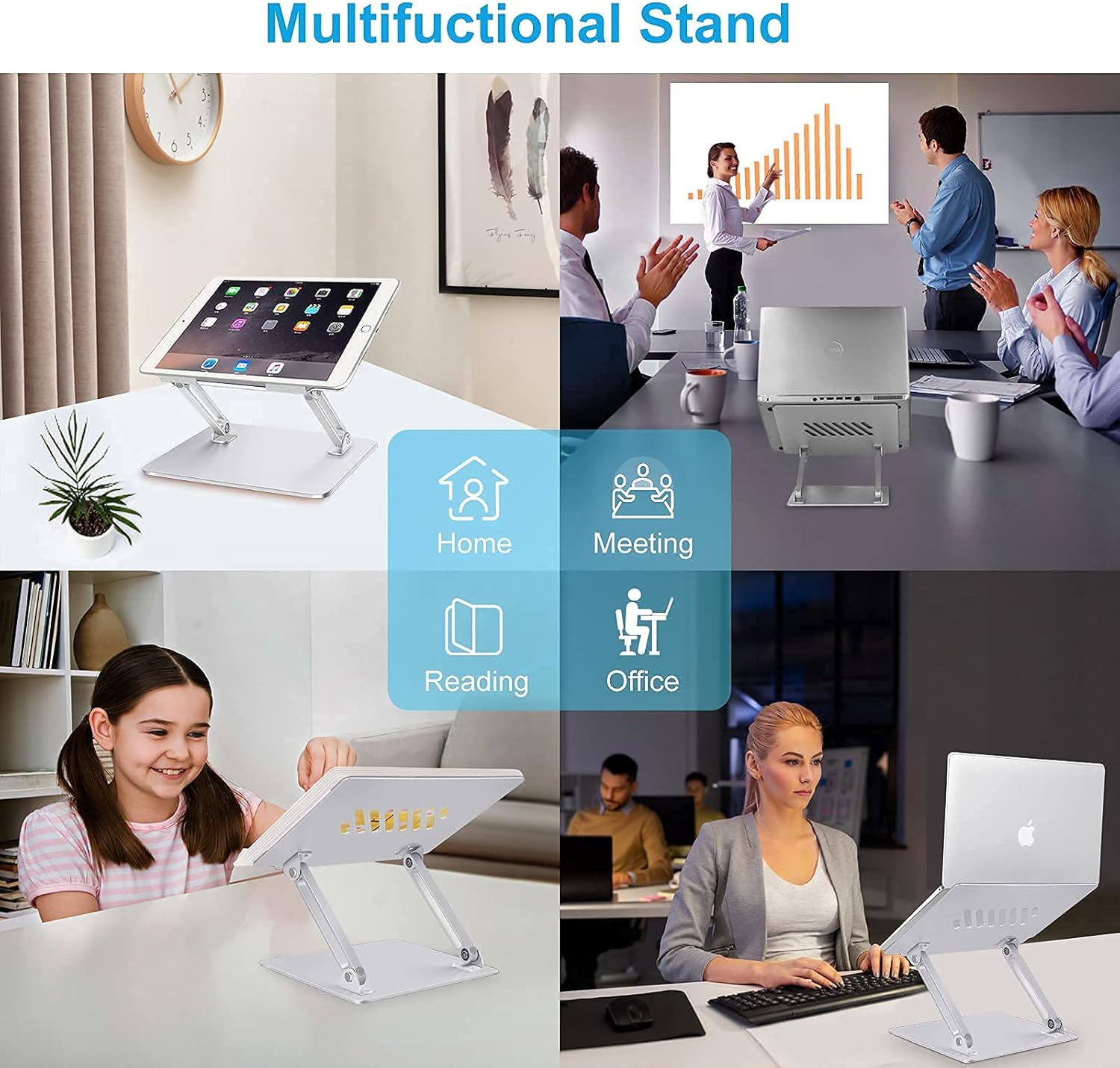 Best Deal Aluminum Laptop Stand, Ergonomic Laptop Holder, Portable Computer Stand with Heat-Vent, Compatible with MacBook, Air, Pro, Hp, Dell, Sumsung All Laptop 10-17 - Silver Super Deal Product Aluminum Laptop Stand, Ergonomic Laptop Holder, Portable Computer Stand with Heat-Vent, Compatible with MacBook, Air, Pro, Hp, Dell, Sumsung All Laptop 10-17 - Silver