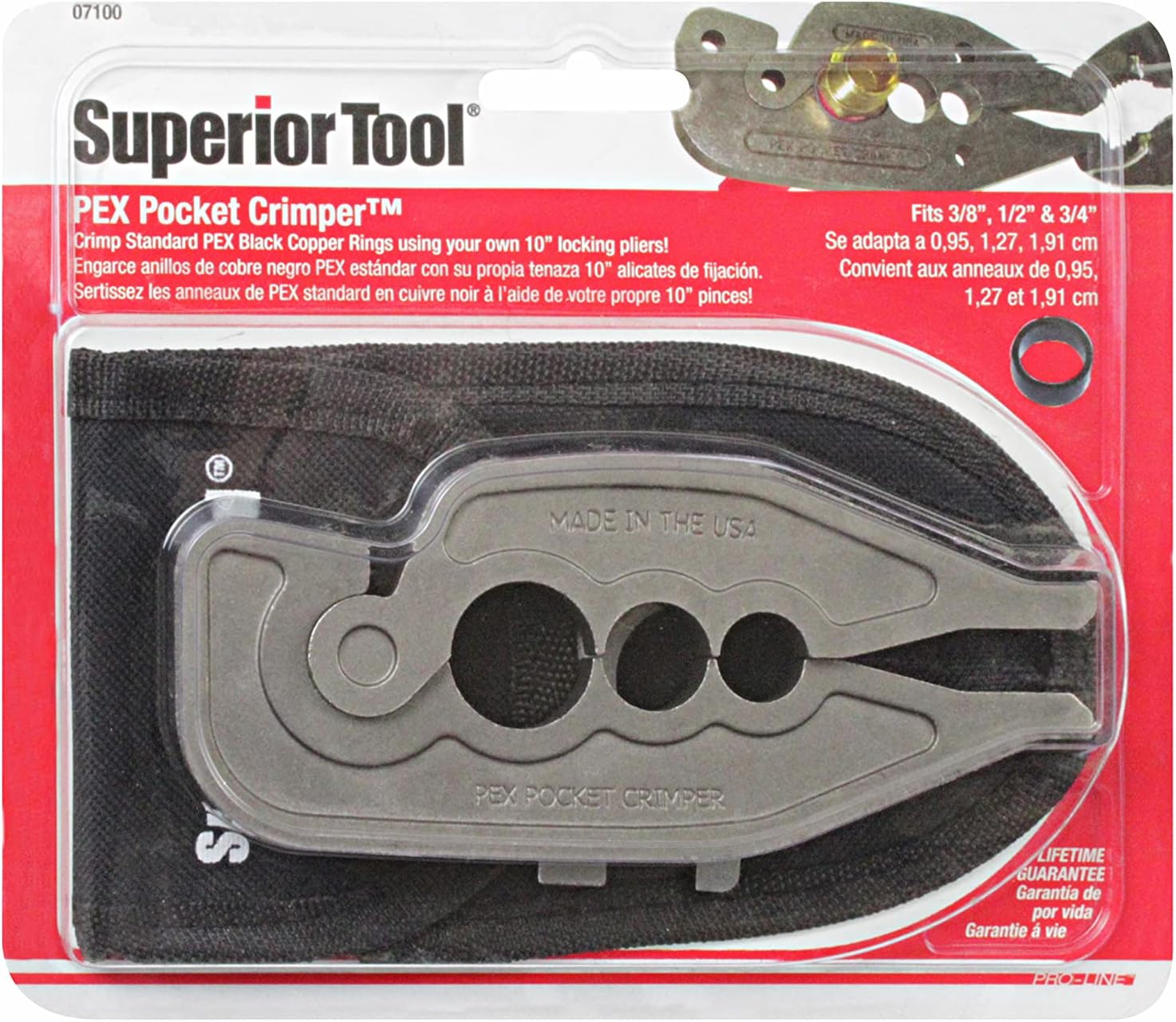 SUPERIOR TOOL 07100 Pex Pocket Crimper , steel grey