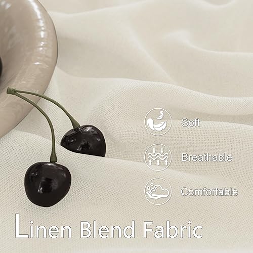 Miniatura 4 de MAIHER Cortinas semitraslúcidas de 108 pulgadas de largo, con textura de lino natural para sala de estar, cortinas de privacidad filtrantes de luz,