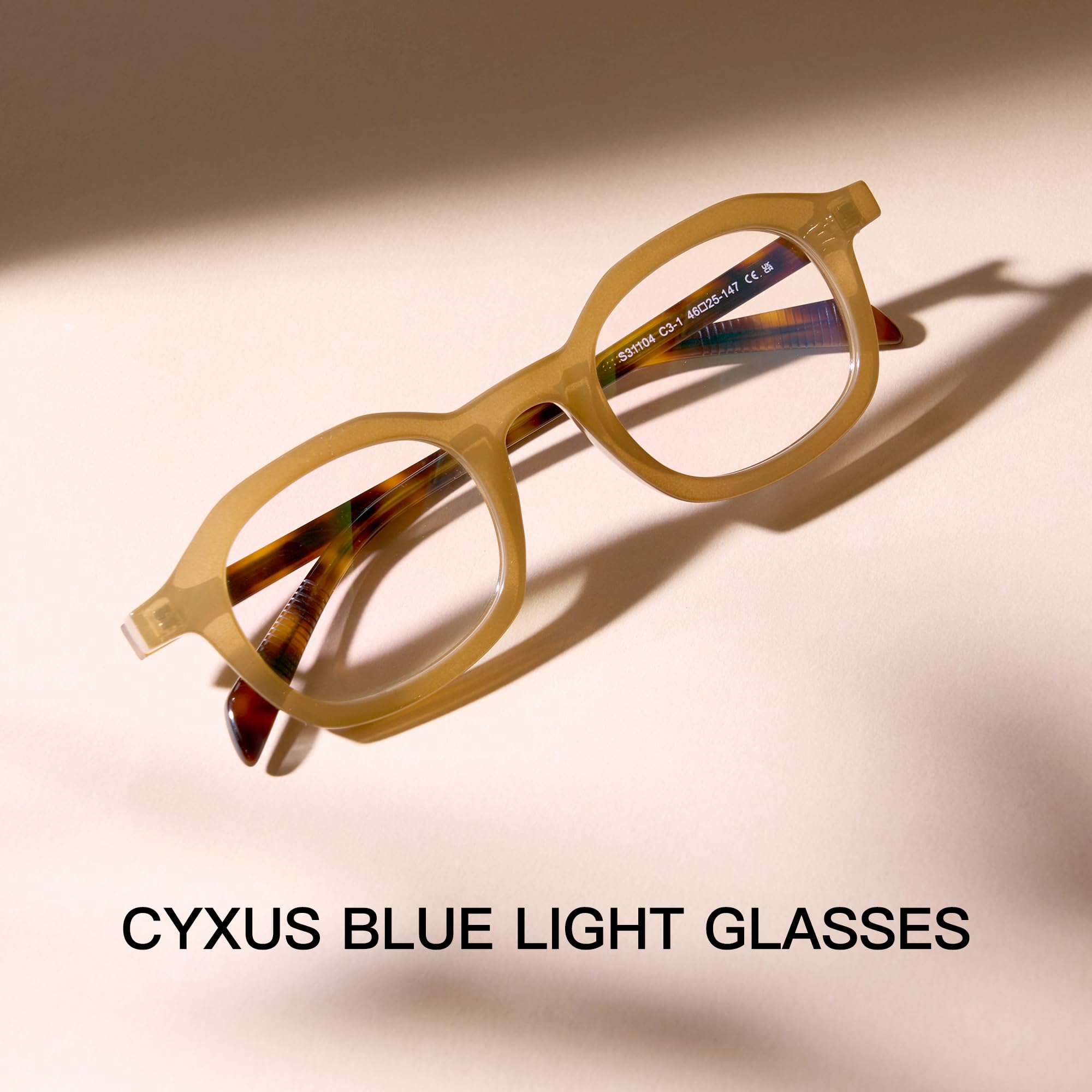 Cyxus Occhiali Luce Blu Uomo Donna Leggero Occhiali Da Computer Retrò Occhiali Anti Mal di Testa Affaticamento Degli Occhi 8559