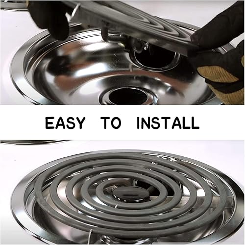 Miniatura 5 de APPLIANCEMATES 316442301 - Quemador eléctrico de rango de 8 pulgadas, elemento de superficie de bobina (5 vueltas) de repuesto para elemento de