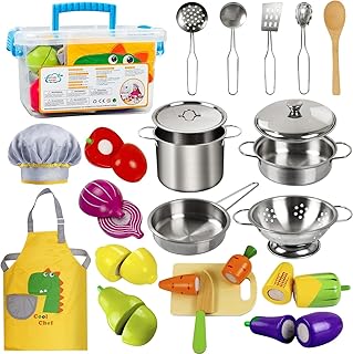 Sponsored You’re seeing this ad based on the product’s relevance to your search query.Learn more about this advertisement EFO SHM Children's Kitchen Accessories Wooden Mud Kitchen Accessories Play Kitchen Food Cooking Set Children's Toy Pots Doll Kitchen Accessories Kitchen Toy for Toddlers Boys Girls