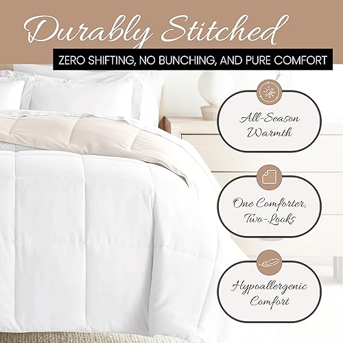 Miniatura 3 de Linen Market - Juego de edredón reversible prémium con relleno alternativo